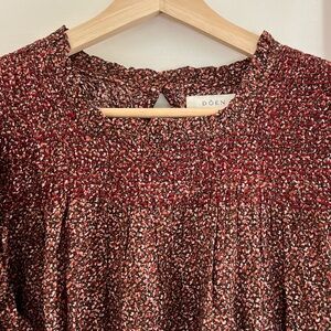 DOEN OLIVER DRESS IN RUST DITZY FLORAL - MEDIUM